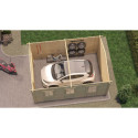 Garage en bois massif 22m² - madriers 44mm - Eden