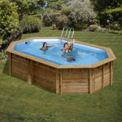 Piscine bois ovale 535x335cm CANNELLE 2 - Gré