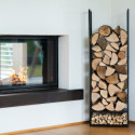 Étagère à bois de cheminée en acier noir 40x20x120cm Porthos - Westmann