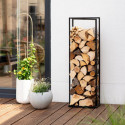 Étagère à bois de cheminée en acier noir 40x20x120cm Xavier - Westmann