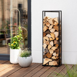 Étagère à bois de cheminée en acier noir 40x20x120cm Xavier - Westmann