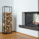 Étagère à bois de cheminée en acier noir 40x20x120cm Xavier - Westmann