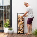 Étagère à bois de cheminée en acier noir 40x20x120cm Xavier - Westmann