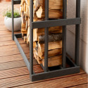 Étagère à bois de cheminée en bois anthracite 52x108x106cm Harald - Westmann