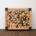 Étagère à bois de cheminée en bois brut 138x40x120cm Michel L - Westmann