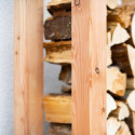 Étagère à bois de cheminée en bois brut 138x40x120cm Michel L - Westmann