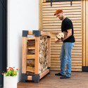 Étagère à bois de cheminée en bois brut 138x40x120cm Michel L - Westmann