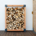 Étagère à bois de cheminée en bois brut 138x40x180cm Michel XL - Westmann