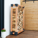 Étagère à bois de cheminée en bois brut 138x40x180cm Michel XL - Westmann