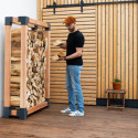 Étagère à bois de cheminée en bois brut 138x40x180cm Michel XL - Westmann