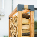 Étagère à bois de cheminée en bois brut 198x40x180cm Michel XXL - Westmann