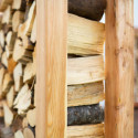 Étagère à bois de cheminée en bois brut 198x40x180cm Michel XXL - Westmann