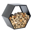 Étagère à bois de cheminée en acier noir 88x45x77cm Biene - Westmann