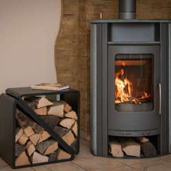 Étagère à bois de cheminée en acier noir 57x35,5x56cm - Westmann