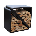 Étagère à bois de cheminée en acier noir 57x35,5x56cm - Westmann