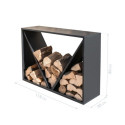 Étagère à bois de cheminée en acier noir 115x35x80cm - Westmann