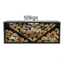 Étagère à bois de cheminée en acier noir 104x34x40cm - Westmann