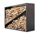 Étagère à bois de cheminée en acier noir 114,5x35x80cm - Westmann