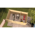 Abri de jardin monopente en bois massif 8,74m² avec 2 espaces et cloison - Eden