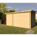 Abri de jardin monopente en bois massif 8,74m² avec 2 espaces et cloison - Eden