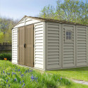 Abri de jardin en PVC 8,05m² Woodbridge + kit de fondation DURAMAX