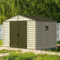 Abri de jardin en PVC 8,05m² Woodbridge + kit de fondation DURAMAX
