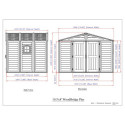 Abri de jardin en PVC 8,05m² Woodbridge + kit de fondation DURAMAX