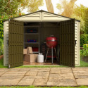 Abri de jardin en PVC 8,05m² Woodbridge + kit de fondation DURAMAX