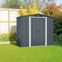 Abri de jardin en métal anthracite 2,46m² - DURAMAX + kit ancrage