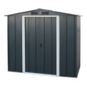 Abri de jardin en métal anthracite 2,46m² - DURAMAX + kit ancrage