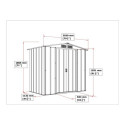 Abri de jardin en métal anthracite 2,46m² - DURAMAX + kit ancrage