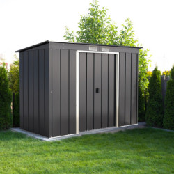 Abri de jardin en métal anthracite 3,25m² - DURAMAX + kit ancrage