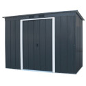 Abri de jardin en métal anthracite 3,25m² - DURAMAX + kit ancrage