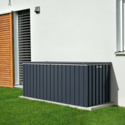 Coffre de rangement en métal anthracite 585L DURAMAX