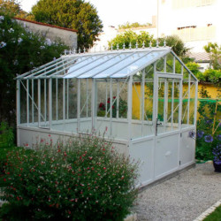 de jardin Classique 275x305cm sur embase aluminium 87cm - blanc sablé - Lams