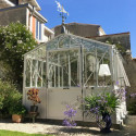 de jardin Classique 275x305cm sur embase aluminium 87cm - blanc sablé - Lams