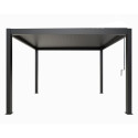 Pergola bioclimatique aluminium anthracite 11,90m² + toit avec lames orientables HABRITA
