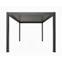 Pergola bioclimatique aluminium anthracite 11,90m² + toit avec lames orientables HABRITA