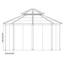 Rideaux en polyester gris pour tonnelle de jardin 395x395cm - Sunjoy