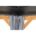 Rideaux en polyester gris pour tonnelle de jardin 395x395cm - Sunjoy