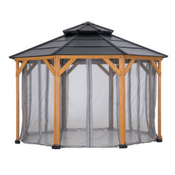 Set de moustiquaires en polyester pour tonnelle 395x395cm - Sunjoy