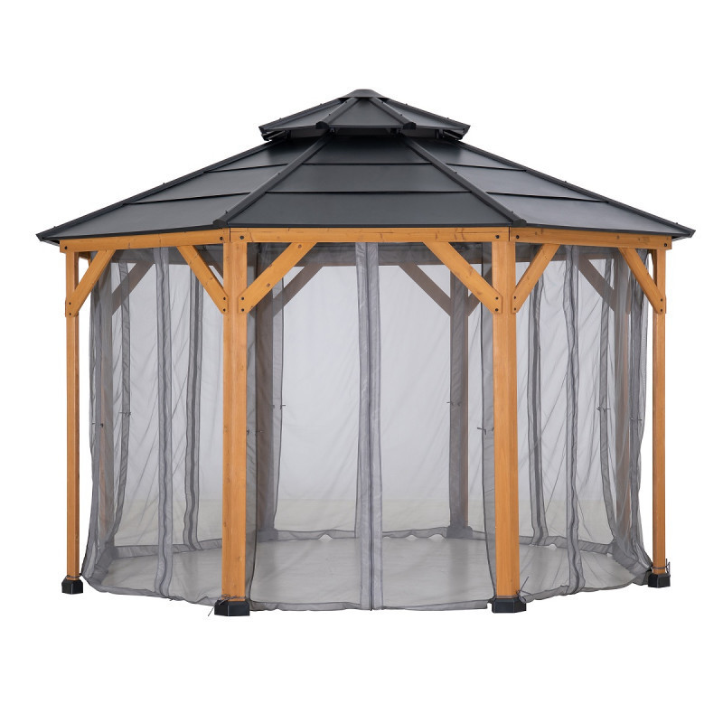Set de moustiquaires en polyester pour tonnelle 395x395cm - Sunjoy