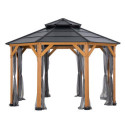 Set de moustiquaires en polyester pour tonnelle 395x395cm - Sunjoy