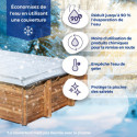 Bâche d'hivernage - PVC armé 580g/m² - couleur gris - pour piscine Bambou – Gré
