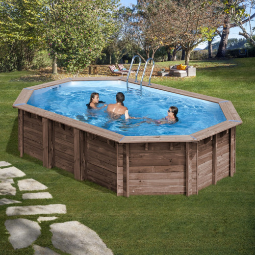 Piscine bois ovale 632x335cm MACADAMIA - Gré