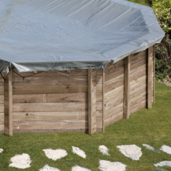 Bâche d'hivernage - PVC armé 580g/m² - couleur gris - pour piscine Mango – Gré
