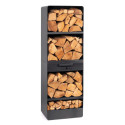 Étagère à bois de cheminée en acier noir 40x30x120cm Vento - CookKing