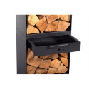 Étagère à bois de cheminée en acier noir 40x30x120cm Vento - CookKing