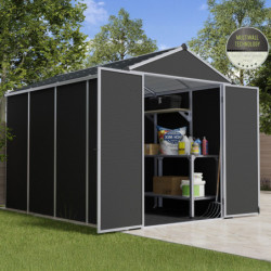 Abri de jardin RUBICON 5,6m² en aluminium et polycarbonate - Palram