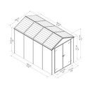 Abri de jardin RUBICON 5,6m² en aluminium et polycarbonate - Palram